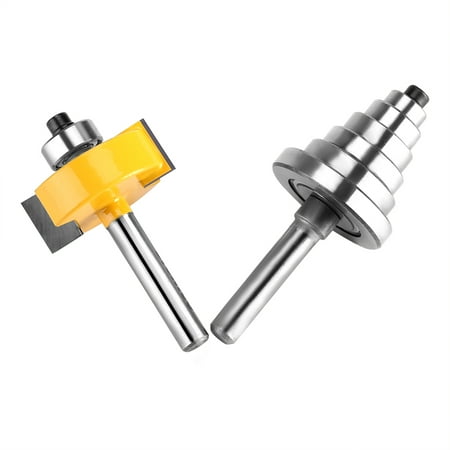 1/2" or 1/4" Shank Wood Solid 1/2" H Rabbet Router Bits with 7 Bearings Set 1/2" or 1/4" Shank Wood Solid 1/2" H Rabbet Router Bits with 7 Bearings Set